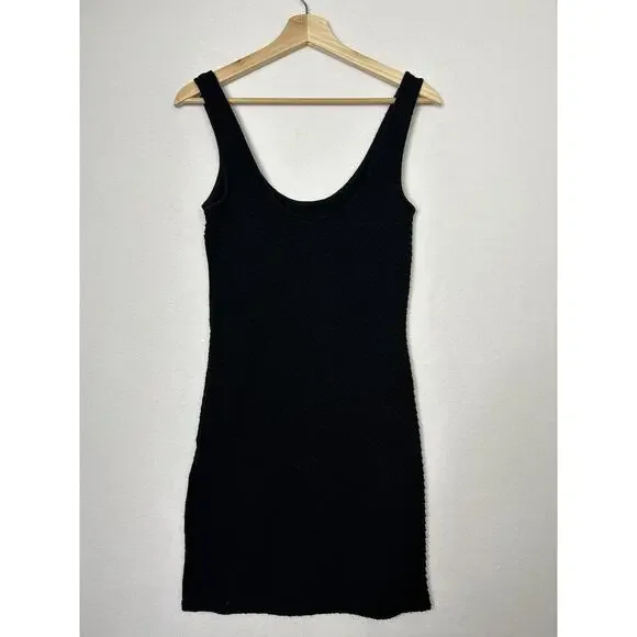 Free People Bodycon Dress Size Medium Black Striped Textured - Picture 4 of 6